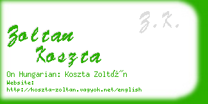 zoltan koszta business card